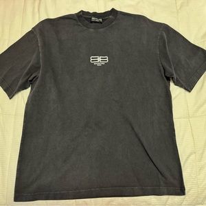 Balenciaga BB Paris Icon Vintage Jersey Washed Black/White size XS